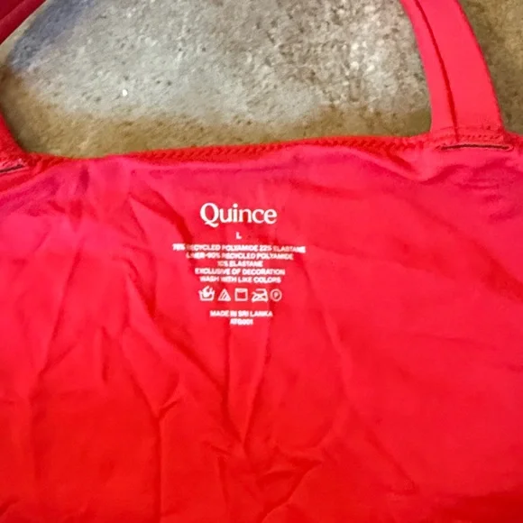 Quince Italian Red One-Shoulder Swimsuit - Picture 2 of 5